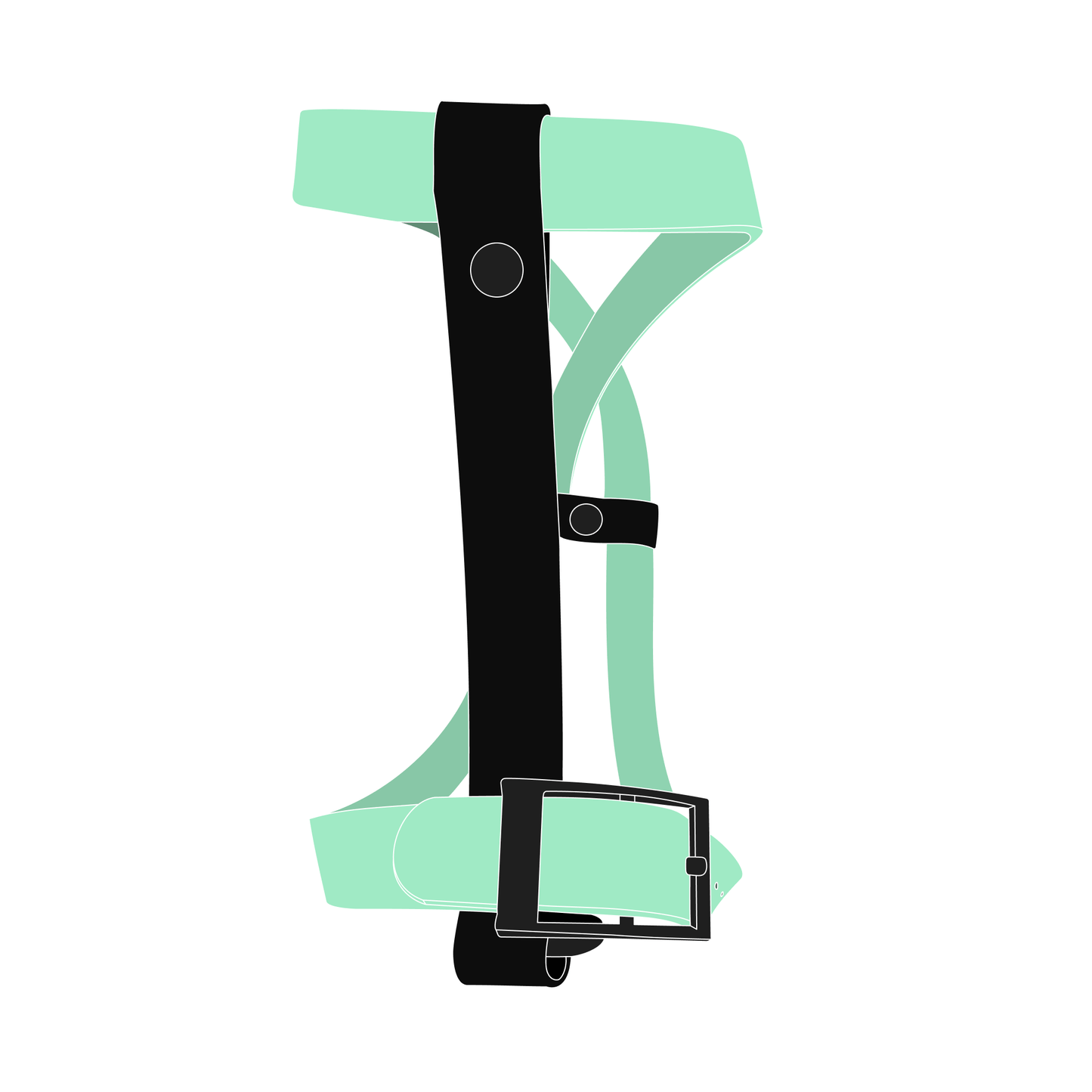 Harness MONO | Matte Black • Caribbean Green