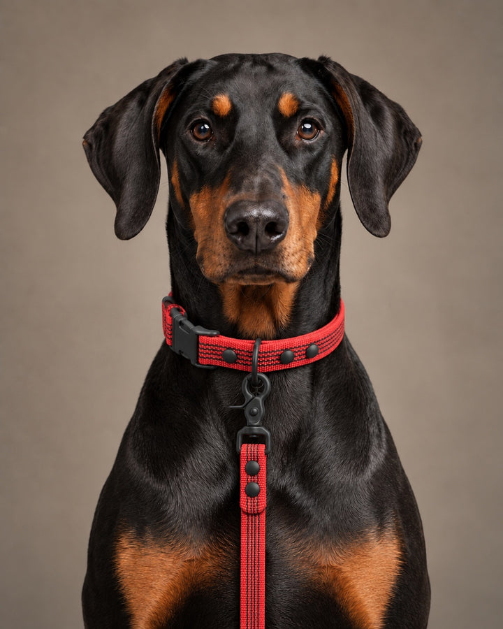 Leash BASIC, Red / Black, kutyán
