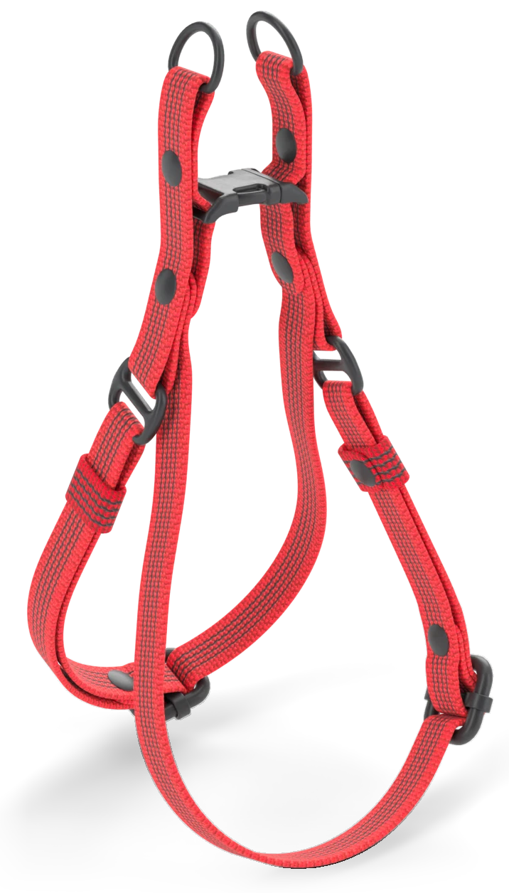 Harness QUICK, piros, fekete fémrészekkel