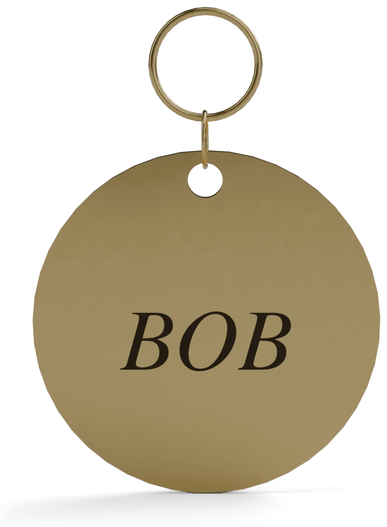 ID-Tag, brass, engraved BOB
