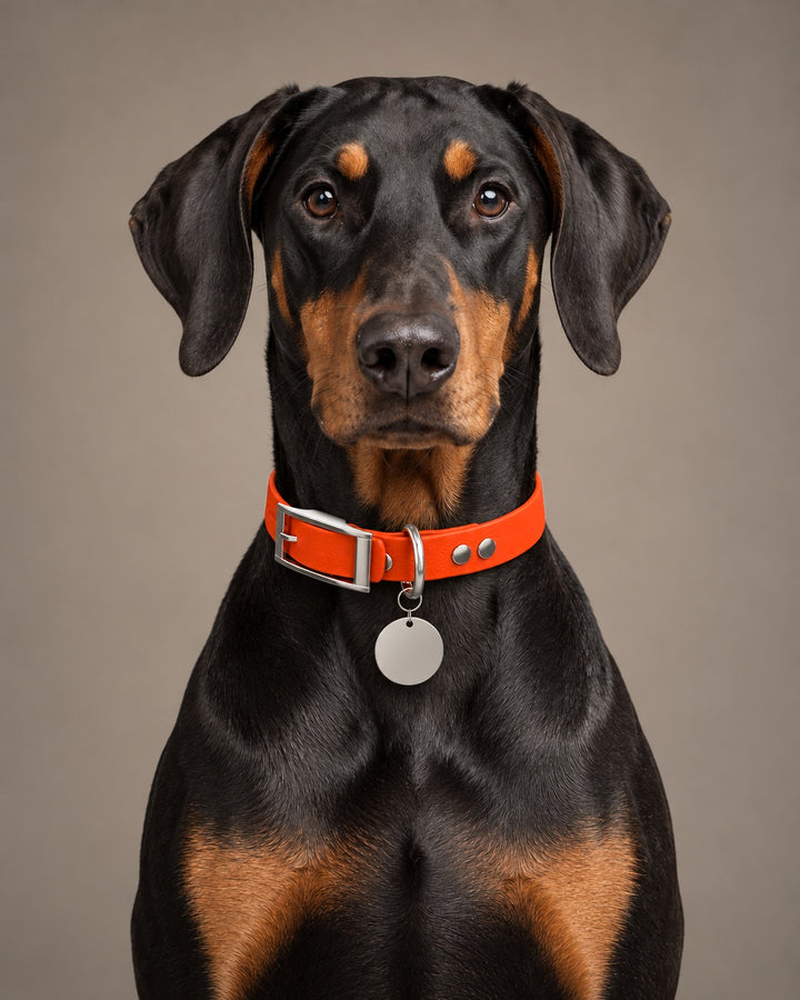 Collar MONO, Neon Orange / Silver, kutyán