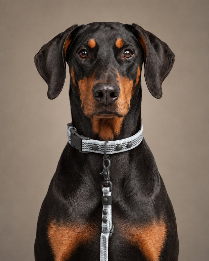 Leash FLEX, Gray / Black, kutyán